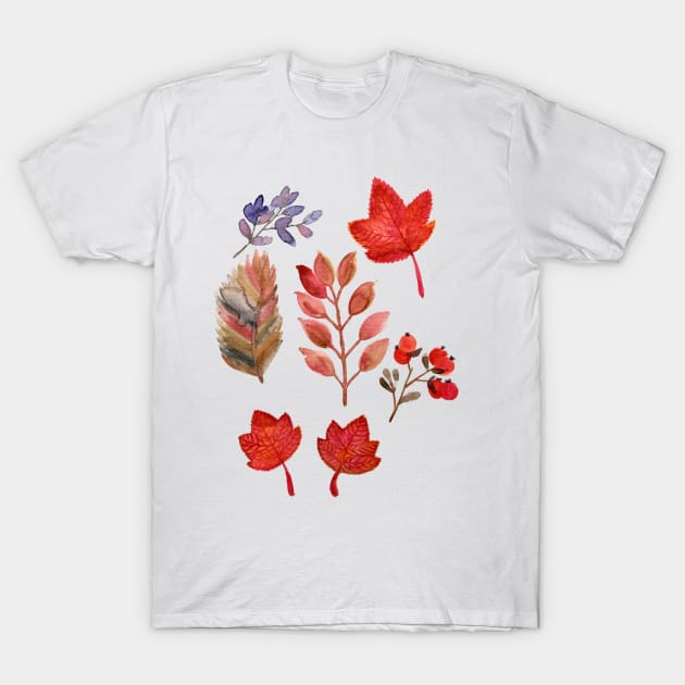 Autumnal watercolor T-Shirt by Annka47